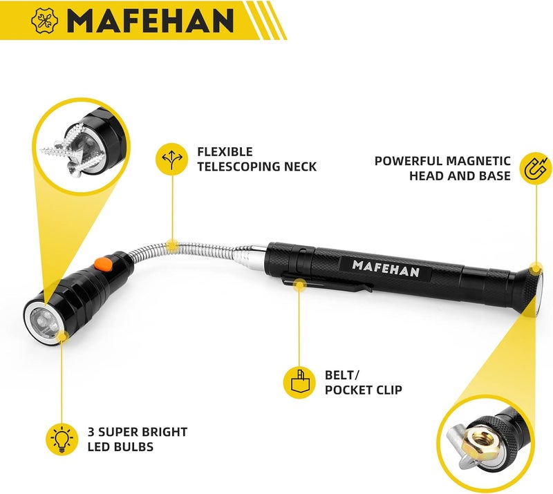 MAFEHAN Telescoping Magnetic Pickup Tool with Extendable Flashlight, Unique Mens Gifts for Dad, Husband, Grandpa & Boyfriend – Christmas Gifts, Stocking Stuffers, White Elephant Gifts - Image 4